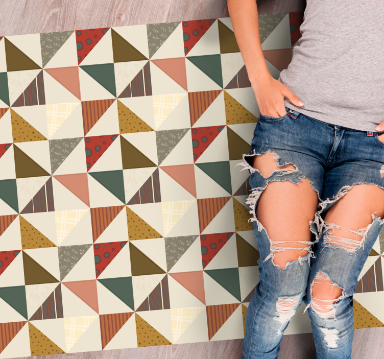 Tapis vinyle géométrique triangles différents motifs - TenStickers