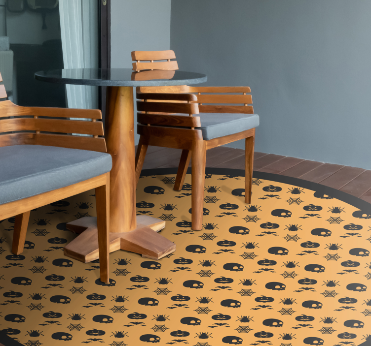 Tapis vinyle halloween motif circulaire effrayant - TenStickers
