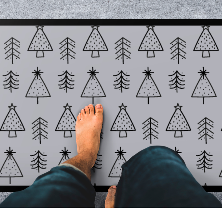 Tapis vinyle noël motif d'arbre festif - TenStickers