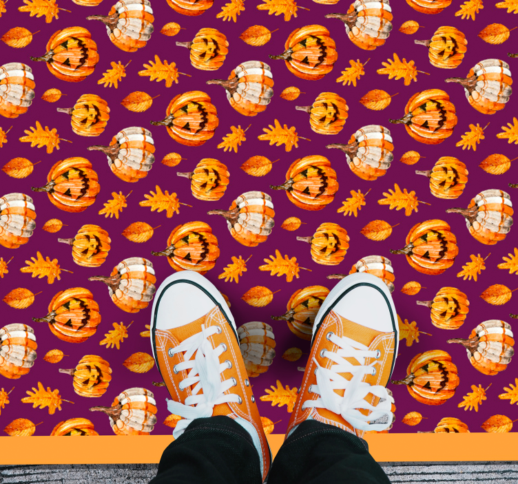 Tapis vinyle halloween motif de citrouille - TenStickers