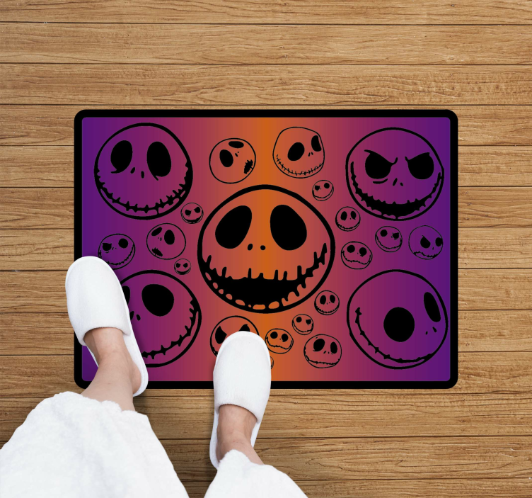 Tapis vinyle halloween motif de crânes effrayants - TenStickers