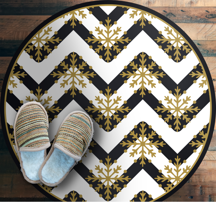 Tapis vinyle noël motif de flocon de neige à chevrons - TenStickers