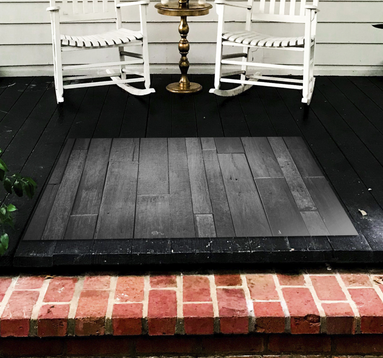 Tapis vinyle imitation parquet finition grise moderne - TenStickers