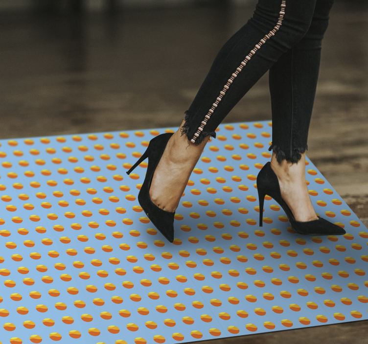 Tapis vinyle imitation parquet motif d'oranges ensoleillées - TenStickers