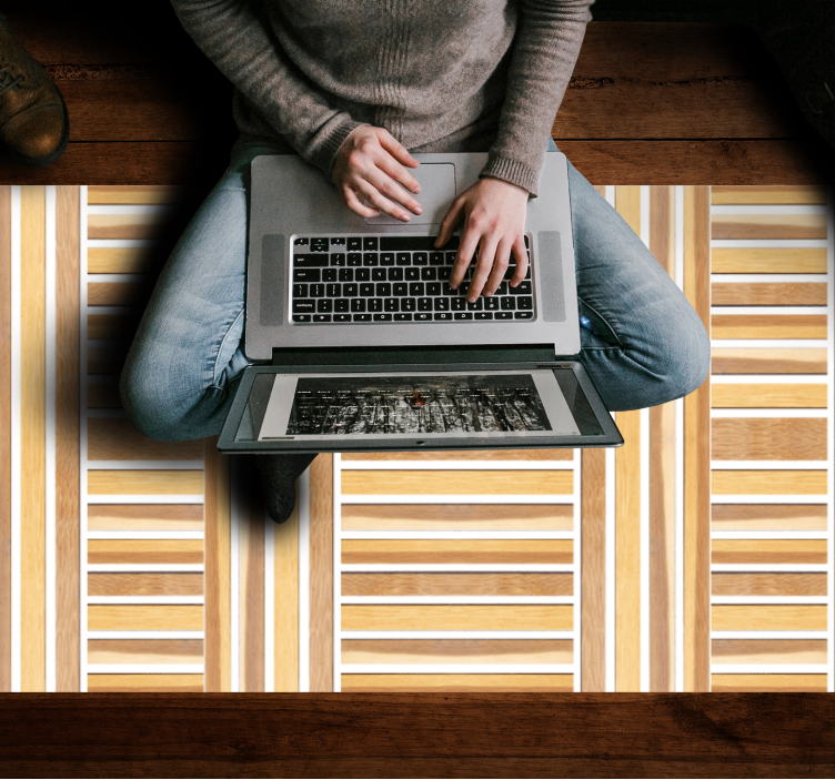 Tapis vinyle rayures en bois élégant - TenStickers