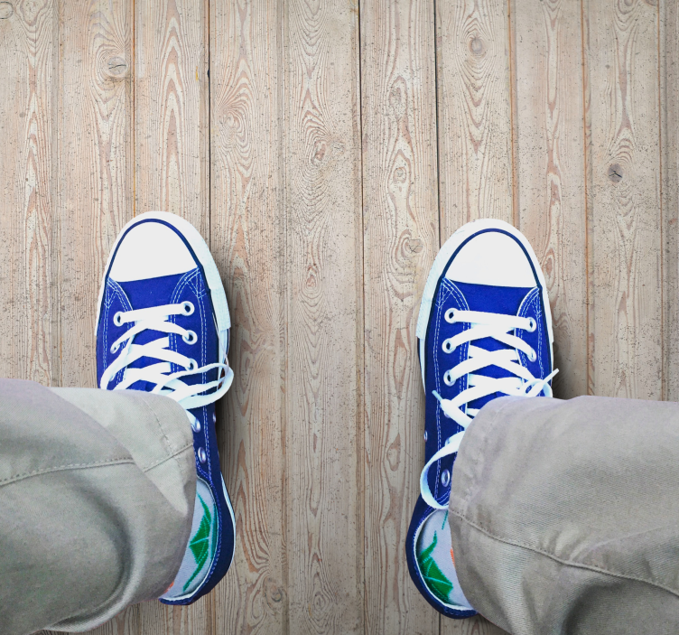 Tapis vinyle imitation parquet planches marron clair - TenStickers