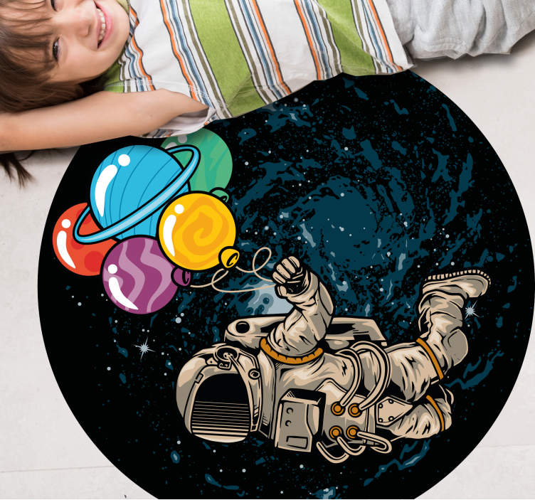 Tapis vinyle autres tapis astronaute avec des ballons - TenStickers