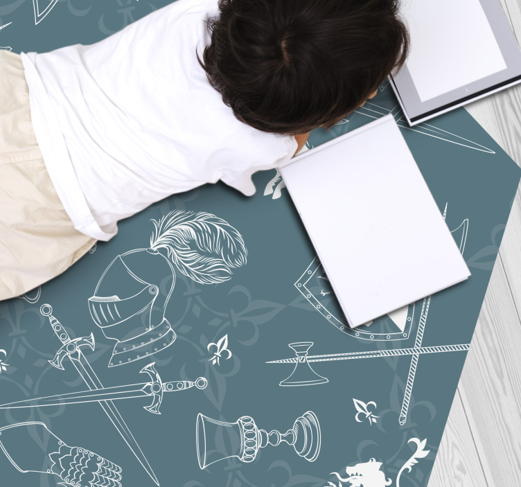 Tapis vinyle jeux chevalerie médiévale - TenStickers