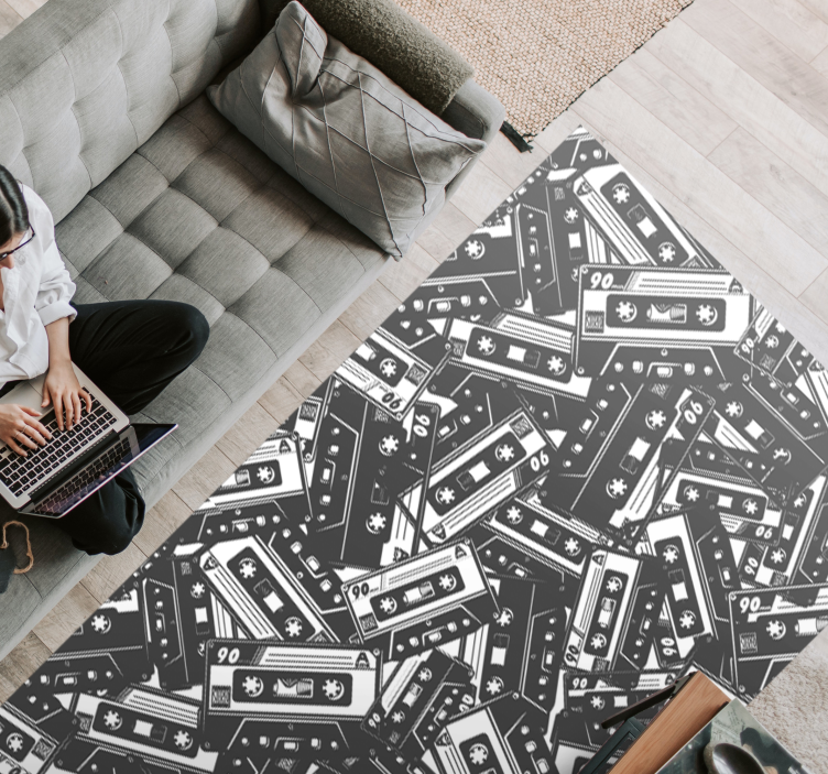Tapis vinyle jeux enchevêtrement de cassettes - TenStickers