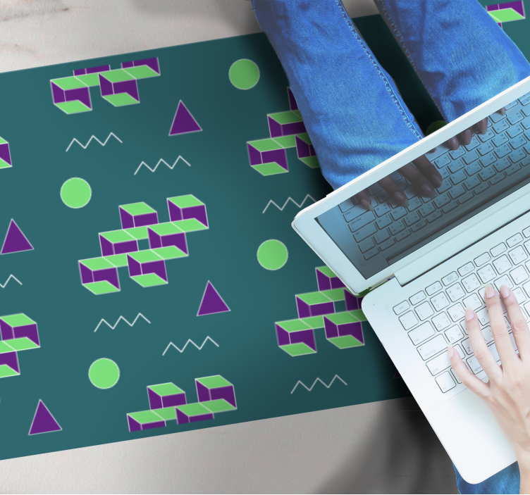 Tapis vinyle vintage formes de blocs colorés - TenStickers