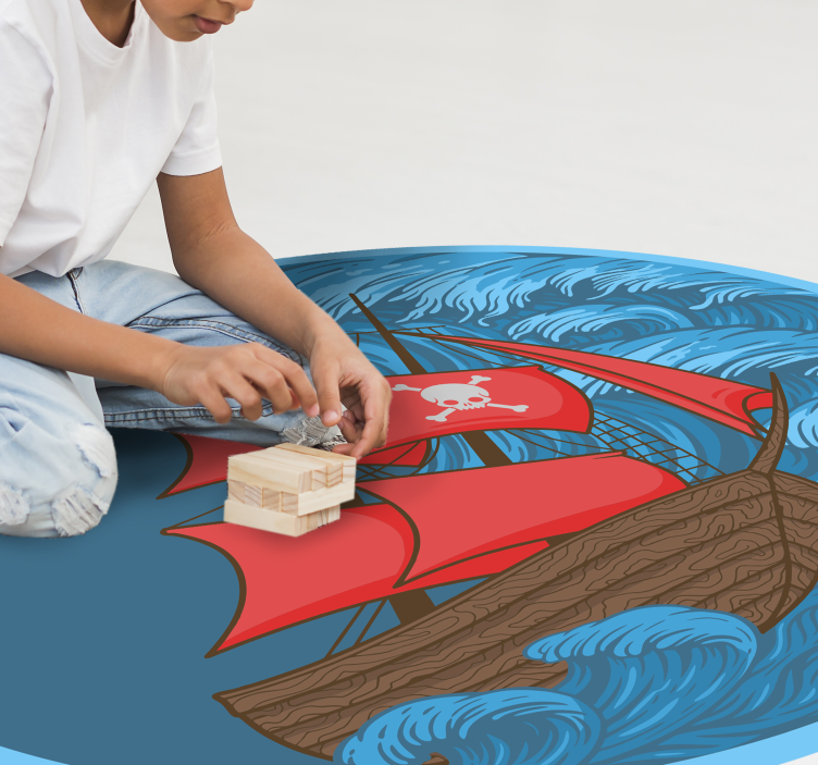 Tapis vinyle jeux heure de jeu des pirates - TenStickers