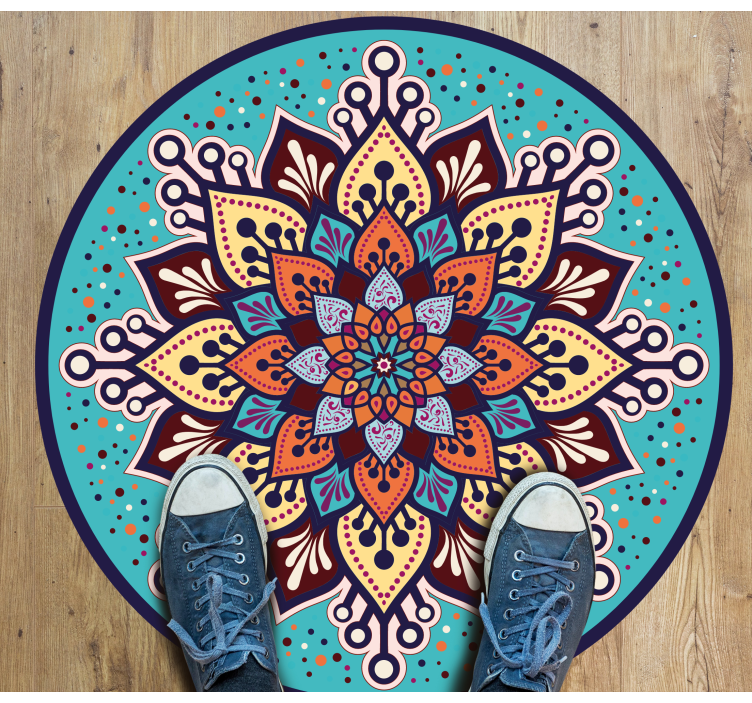 Tapis vinyle mandala arte colorido en círculo - TenStickers