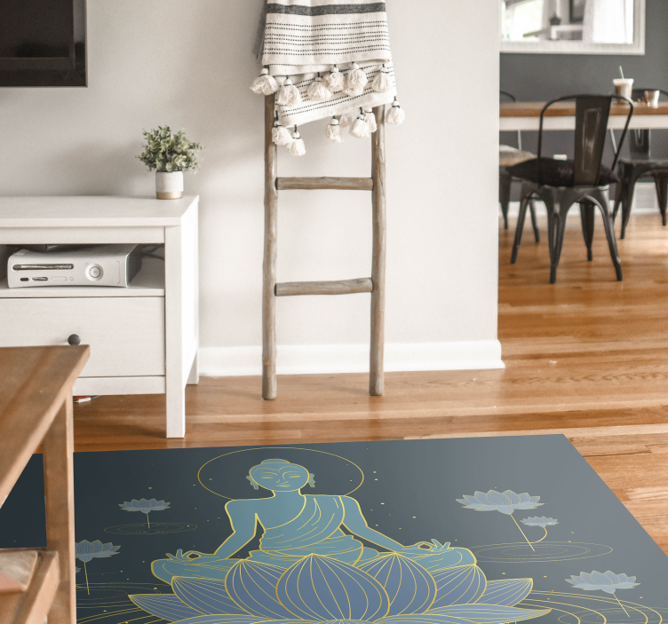 Tapis vinyle mandala bouddha méditatif - TenStickers