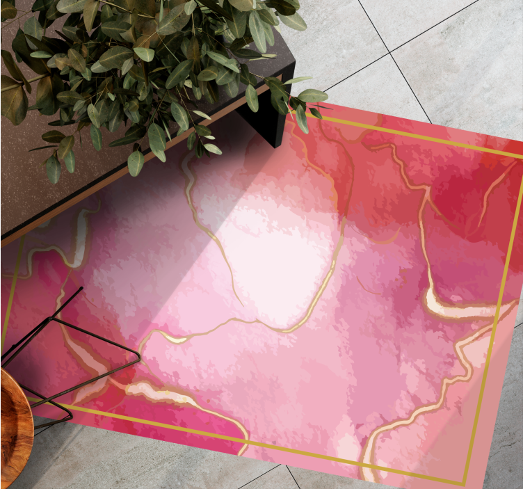 Tapis vinyle marbre élégance des teintes roses - TenStickers