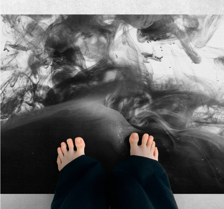 Tapis vinyle marbre tourbillons abstraits monochromes - TenStickers