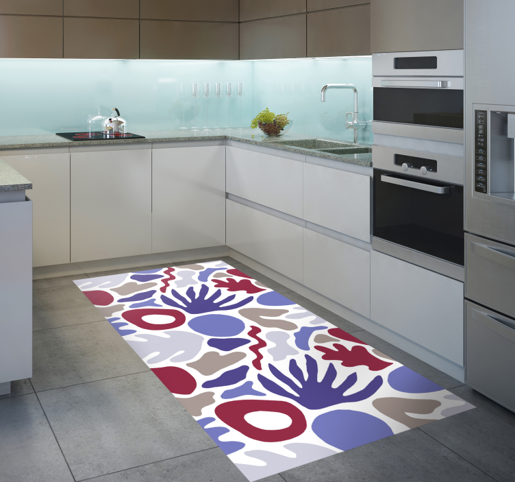 Tapis vinyle minimaliste motif de forme abstraite - TenStickers