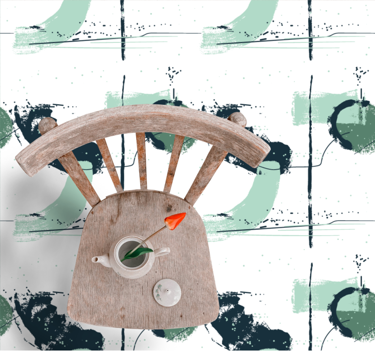 Tapis vinyle minimaliste traits verts abstraits - TenStickers