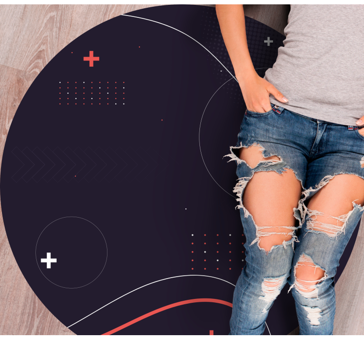 Tapis vinyle moderne motifs courbes abstraits - TenStickers