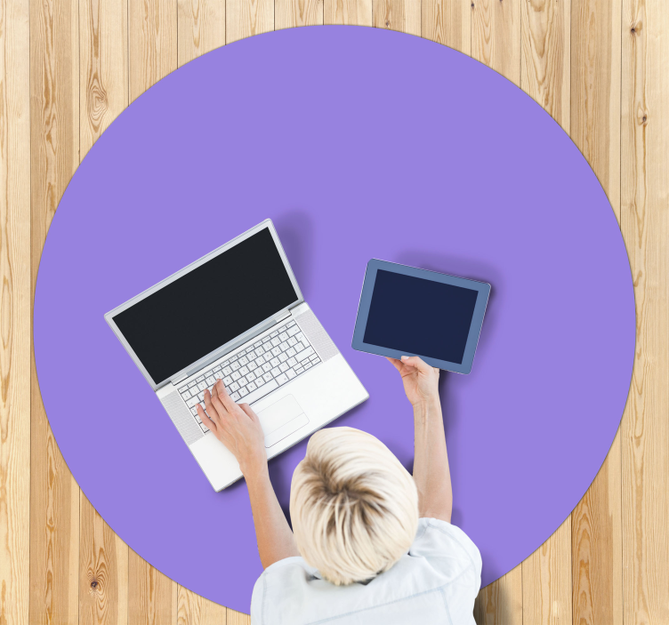 Tapis vinyle moderne surface circulaire violette - TenStickers