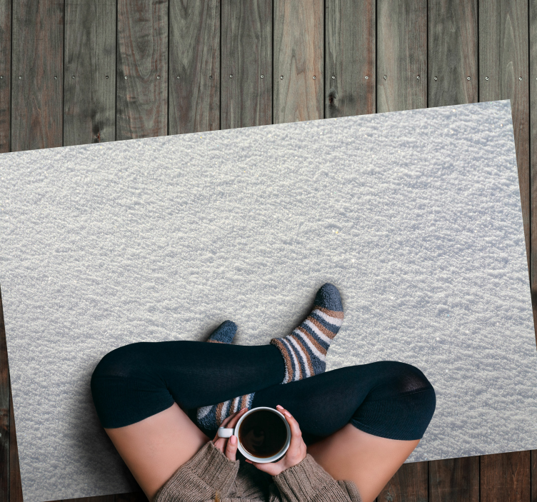 Tapis vinyle motif Texture neige - TenStickers