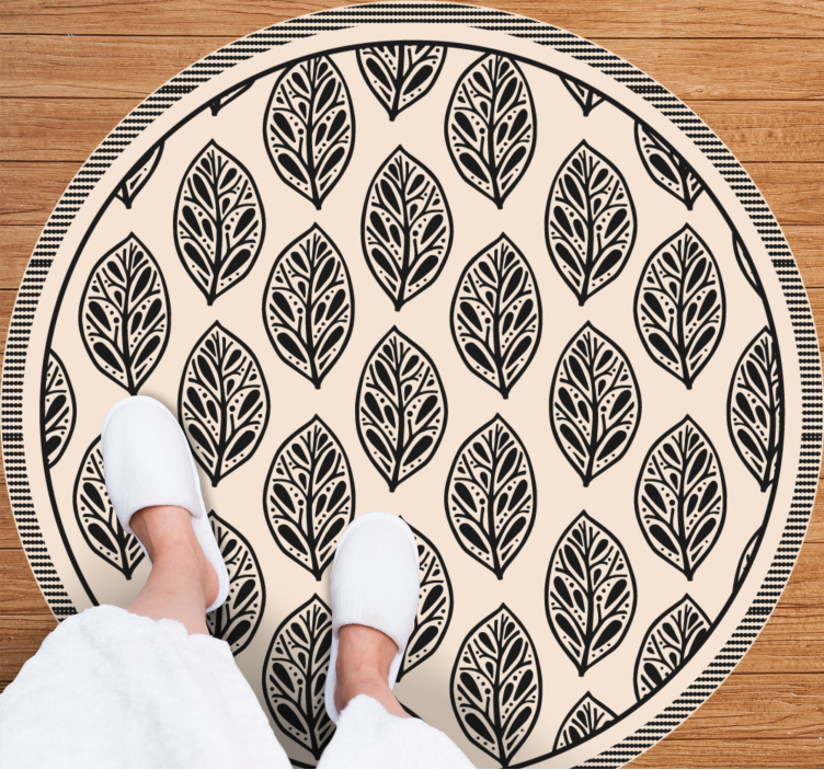 Tapis vinyle nature motif de feuille - TenStickers
