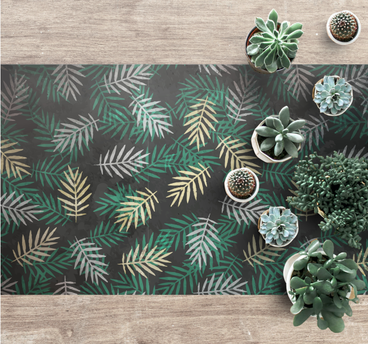 Tapis vinyle nature motif de verdure tropicale - TenStickers