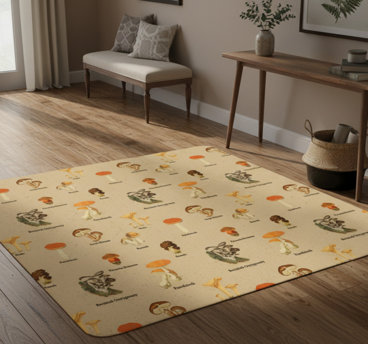 Tapis vinyle nature types de champignons vintage - TenStickers