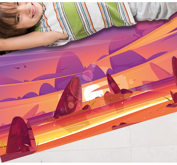 Tapis vinyle nature vues sur le dessert au coucher du soleil - TenStickers