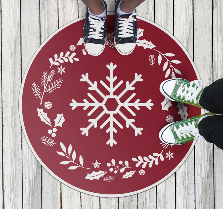 Tapis vinyle noël flocon de neige saisonnier - TenStickers