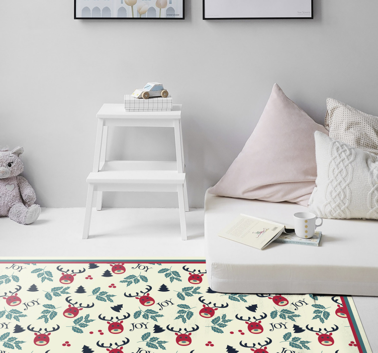 Tapis vinyle noël motif de renne festif - TenStickers