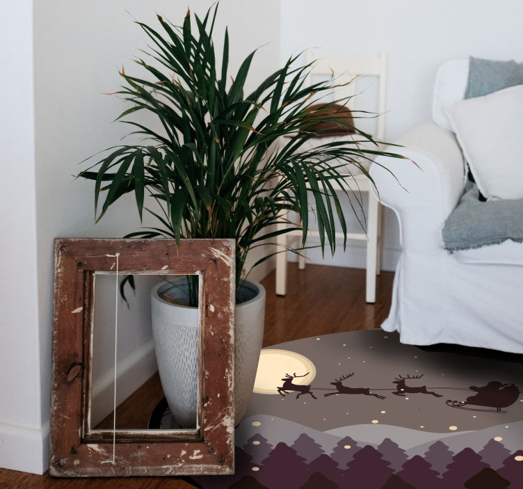 Tapis vinyle noël scène de nuit festive - TenStickers