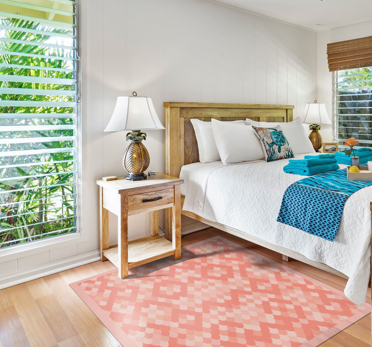 Tapis vinyle animal écailles de poisson rose tendre - TenStickers