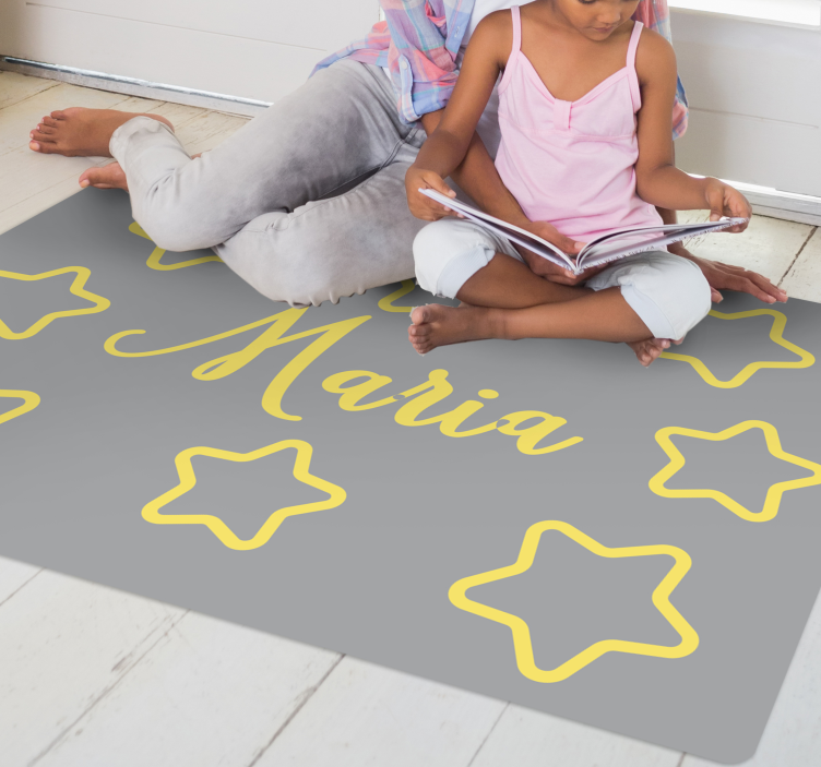 Tapis vinyle autres tapis nom jaune étoilé - TenStickers