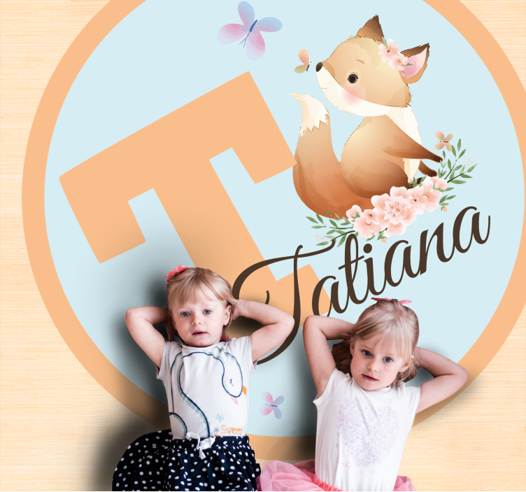 Tapis vinyle personnalisé adorable illustration de renard - TenStickers