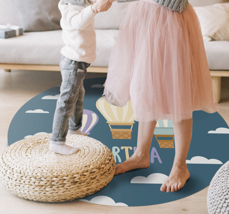 Tapis vinyle autres tapis montgolfières avec nom - TenStickers