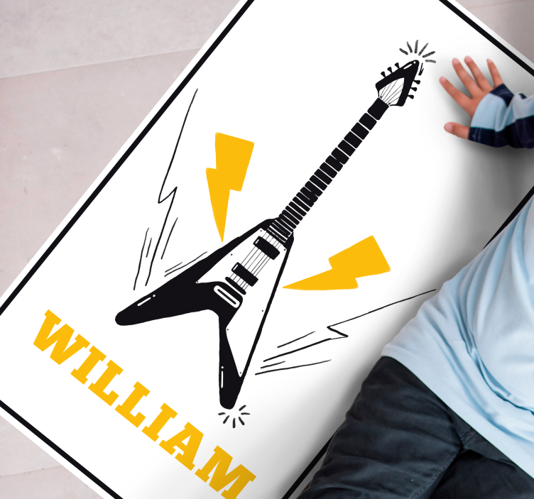 Tapis vinyle personnalisé art de la guitare électrique - TenStickers