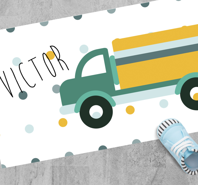 Tapis vinyle personnalisé camion personnalisable - TenStickers