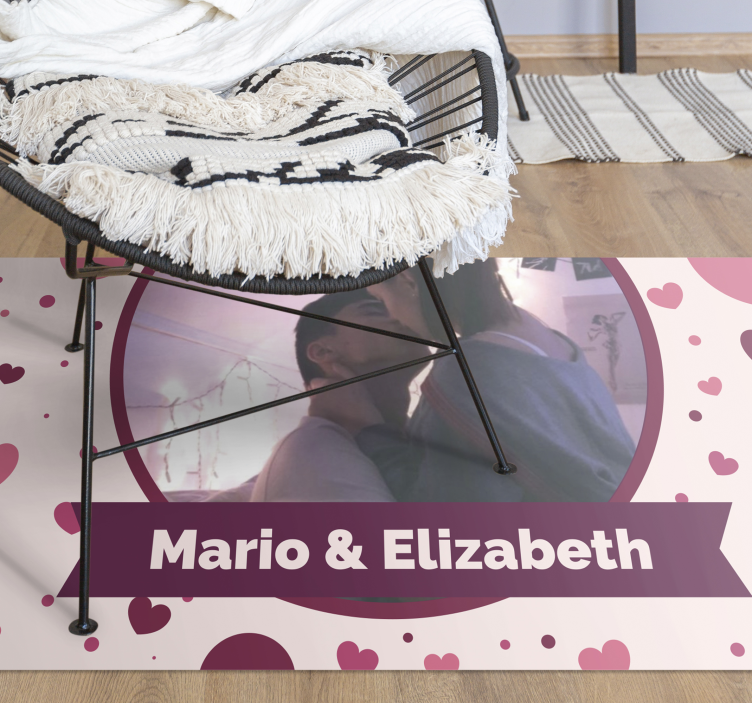 Tapis vinyle chambre photo d'amour personnalisée - TenStickers