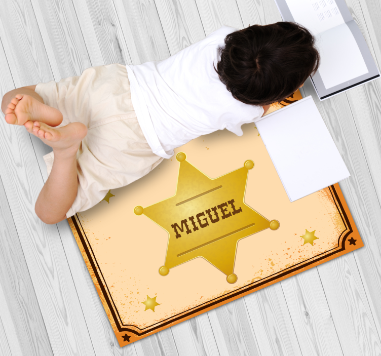 Tapis vinyle personnalisé insigne de shérif sur mesure - TenStickers