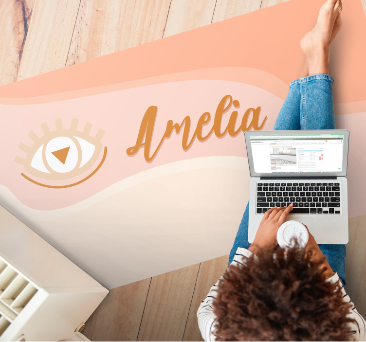 Tapis vinyle personnalisé motif oeil pastel - TenStickers