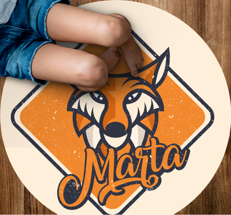 Tapis vinyle personnalisé renard intelligent personnalisable - TenStickers