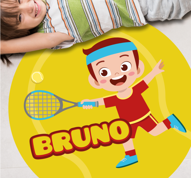 Tapis vinyle personnalisé sport joueur de tennis - TenStickers