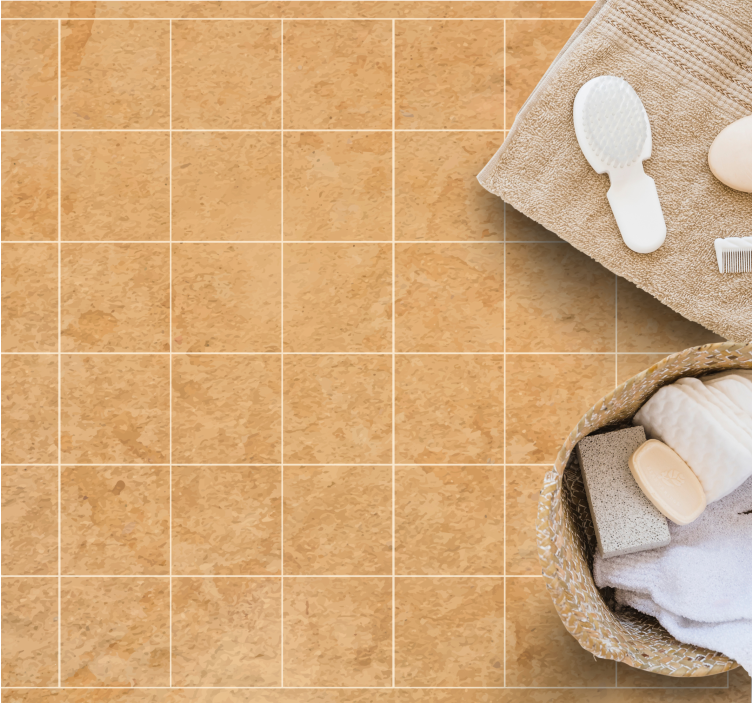 Tapis vinyle pierre aspect beige naturel - TenStickers