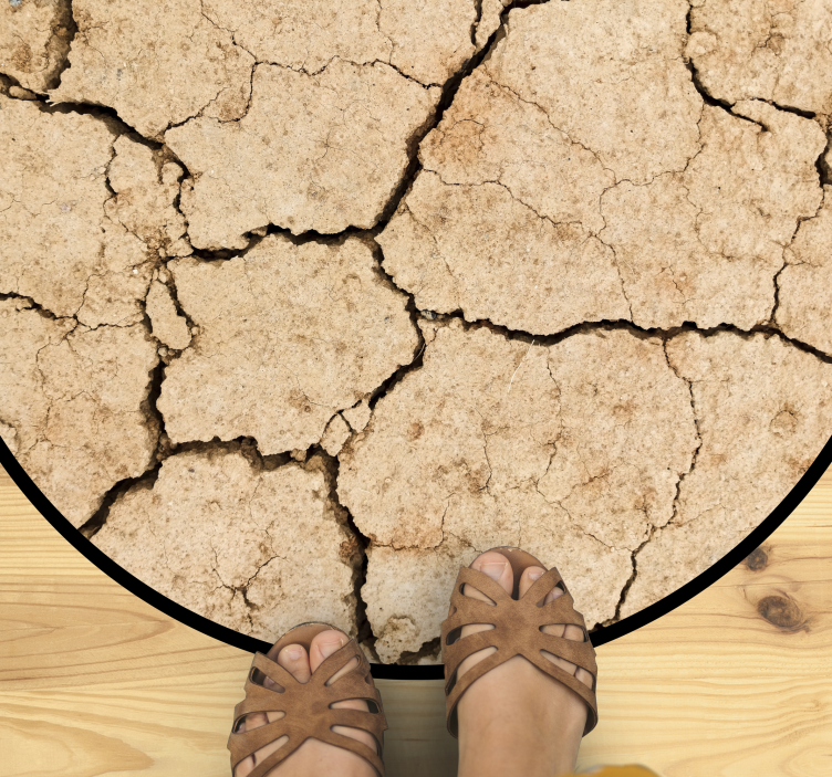 Tapis vinyle textures motif de terre fissurée - TenStickers