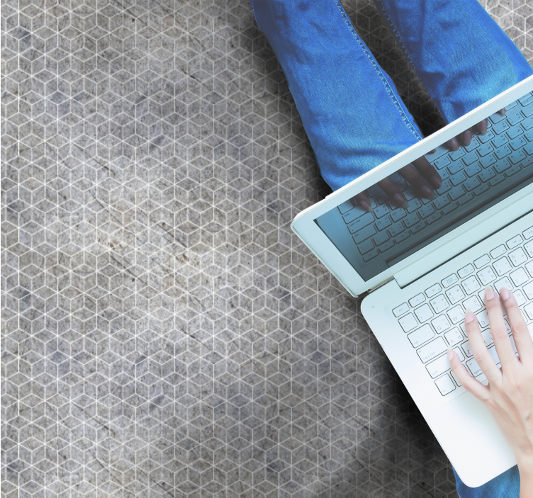 Tapis vinyle pierre superposition de motifs géométriques - TenStickers