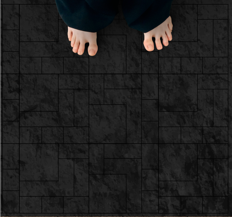 Tapis vinyle pierre surface noire texturée - TenStickers
