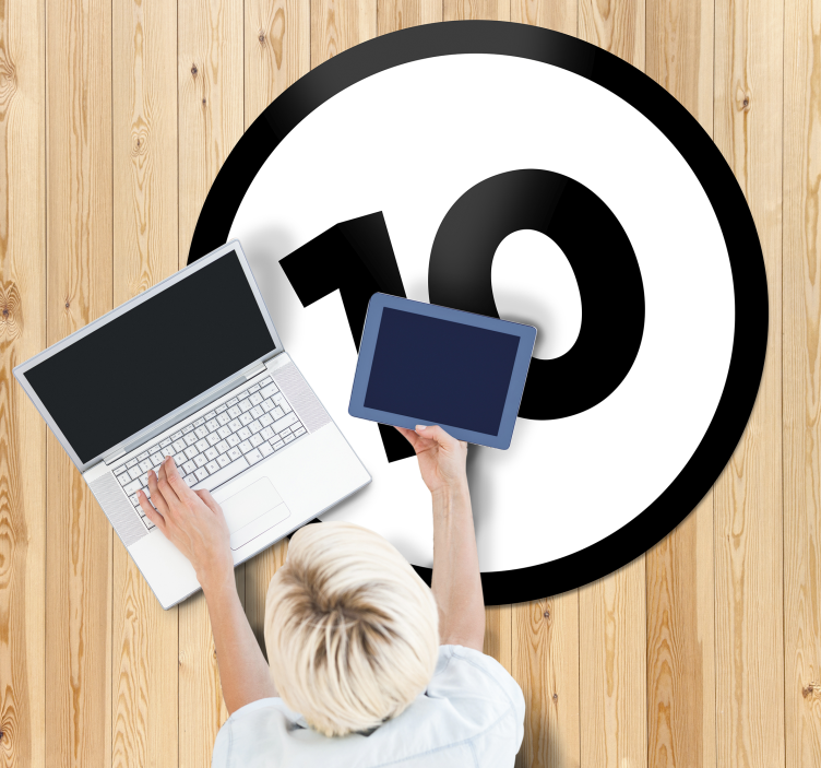 Tapis vinyle chambre nombre circulaire personnalisable - TenStickers