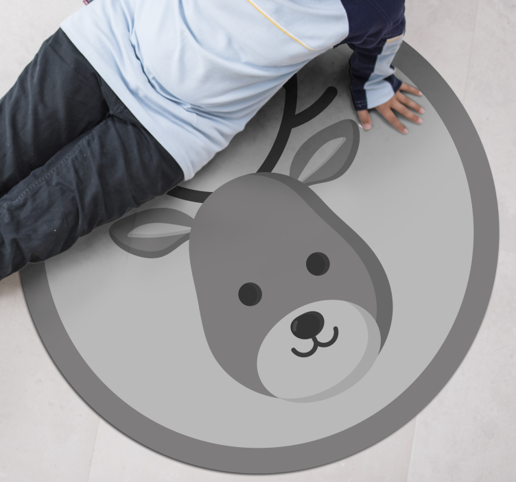 Tapis vinyle chambre bébé cerf gris - TenStickers