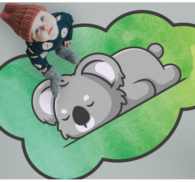 Tapis vinyle chambre bébé koala endormi - TenStickers