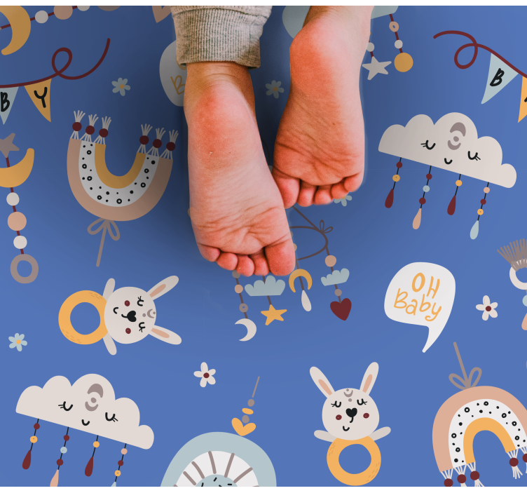 Tapis vinyle pour enfants motifs de bébés animaux - TenStickers